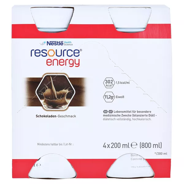 Resource Energy Schokolade, 6 x 4 x 200 ml