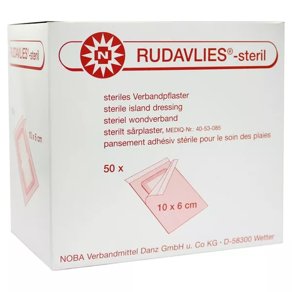 Rudavlies-steril Verbandpflaster 6x10 cm, 50 St.