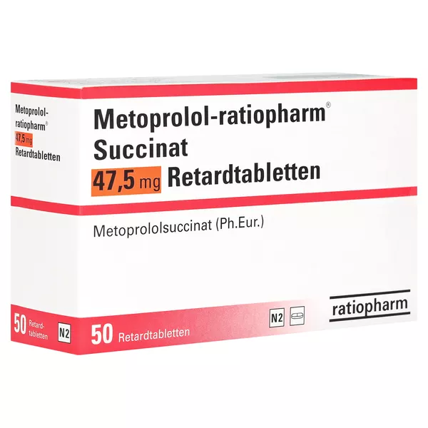 METOPROLOL-ratiopharm Succinat 47,5 mg Retardtabl. 50 St