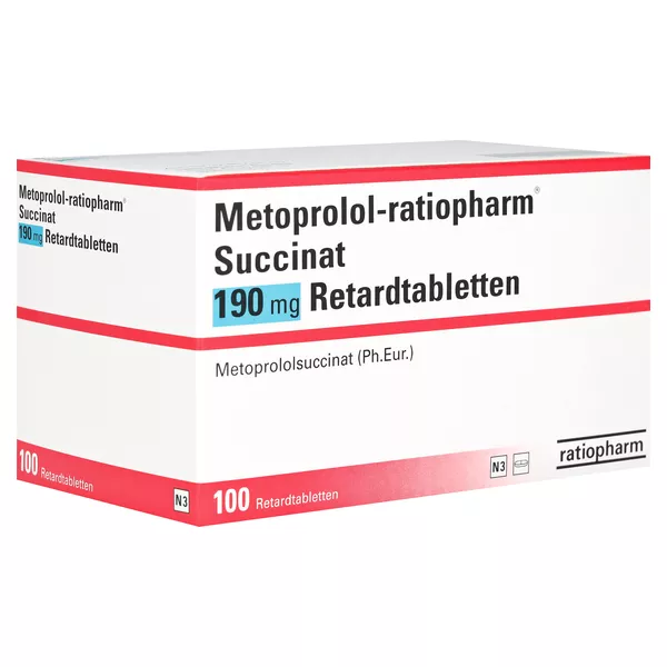 METOPROLOL-ratiopharm Succinat 190 mg Retardtabl., 100 St.