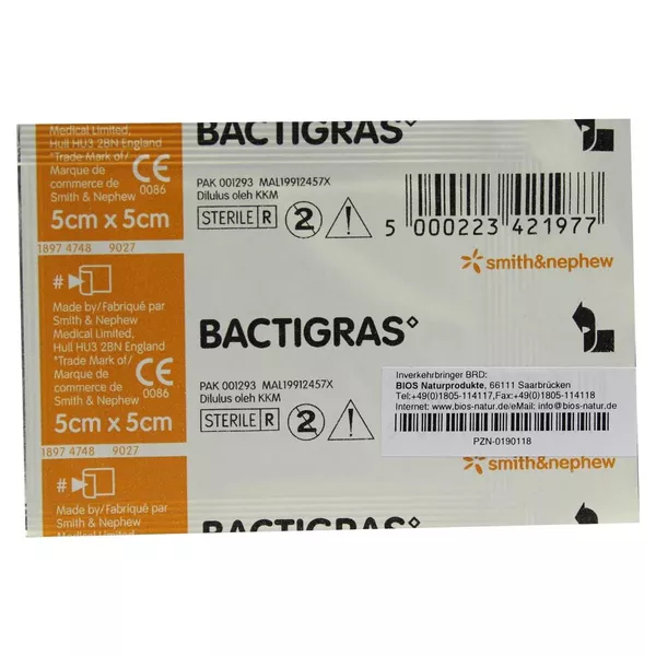 Bactigras Paraffingaze 5x5 cm 1 St