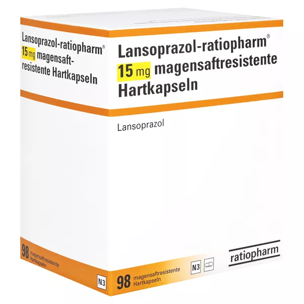 LANSOPRAZOL-ratiopharm 15 mg magensaftres.Hartkap. 98 St
