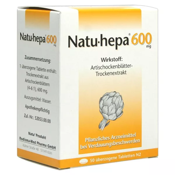 NATU HEPA 600 mg überzogene Tabletten 50 St