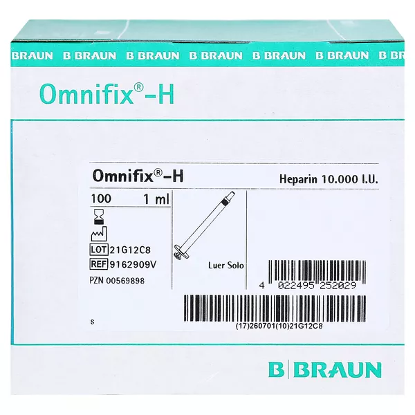 Omnifix Heparinspr.1 ml 10.000 I.E. late 100X1 ml