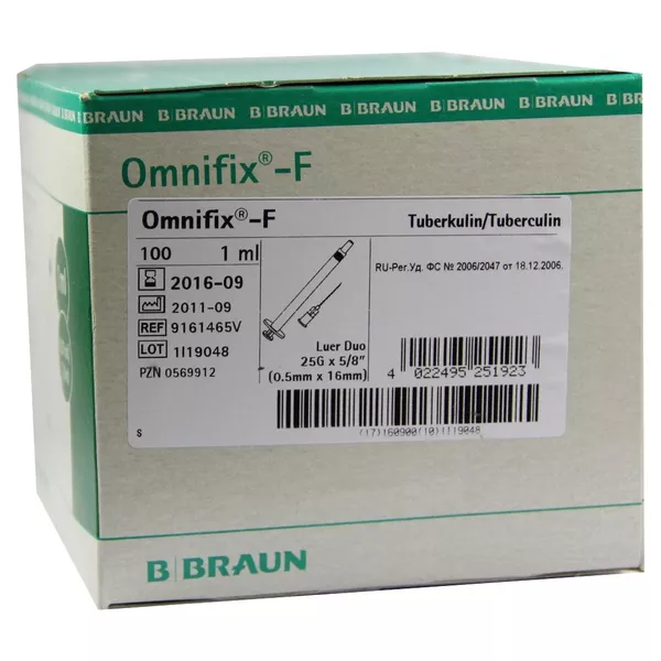 Omnifix F Duo Spritzen 1 ml 25g 0,5x16 mm 100X1 ml
