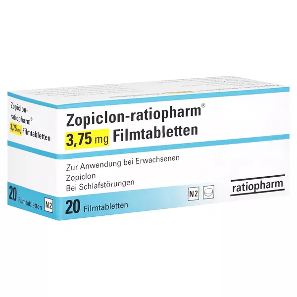 ZOPICLON-ratiopharm 3,75 mg Filmtabletten 20 St