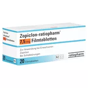 Produktabbildung: ZOPICLON-ratiopharm 7,5 mg Filmtabletten 20 St