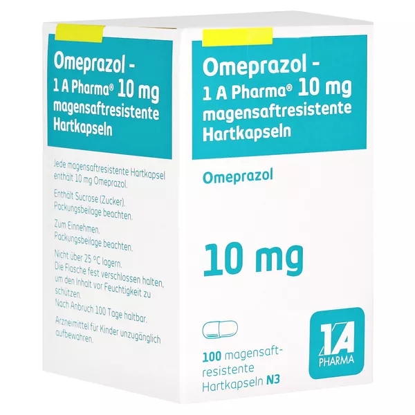 OMEPRAZOL-1A Pharma 10 mg magensaftres.Hartkapseln 100 St