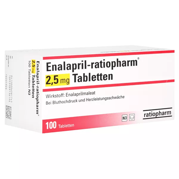 Enalapril-ratiopharm 2,5 mg Tabletten 100 St