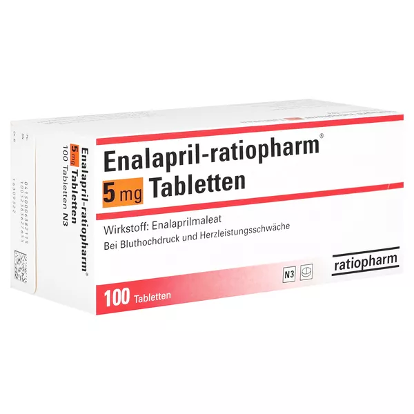 Enalapril-ratiopharm 5 mg Tabletten 100 St
