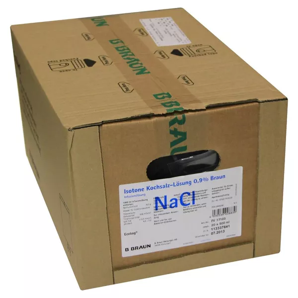 Natriumchlorid 0,9% Braun Ecobag Infusio 20X500 ml
