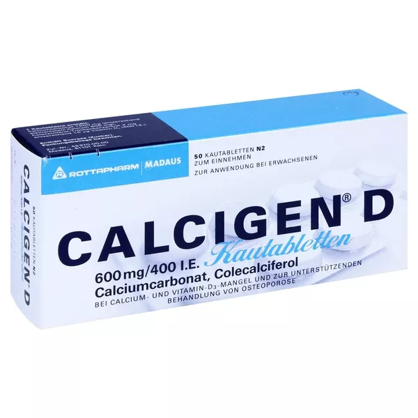 Calcigen D 600 mg/400 I.E. Kautabletten 50 St