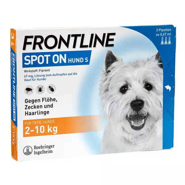 FRONTLINE SPOT-ON - Hund S 2-10 kg, 3 St.