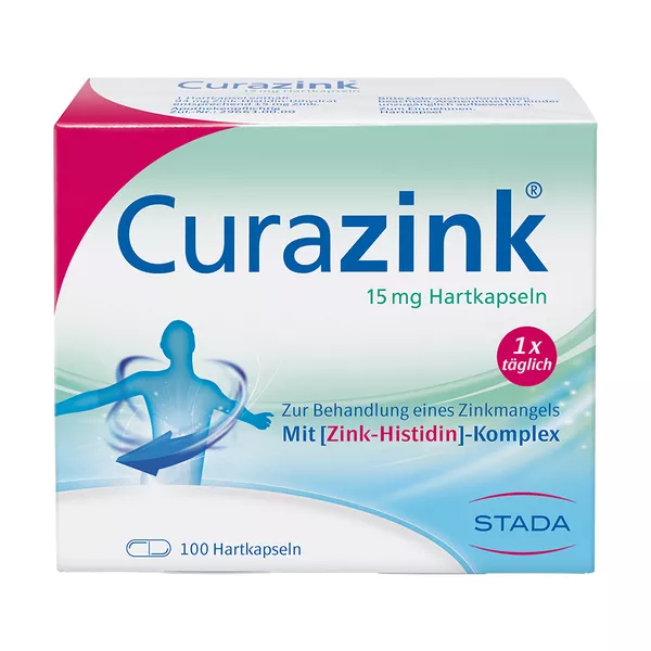 Curazink 15 mg Hartkaspeln gegen Zinkmangel 100 St