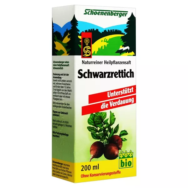 Schoenenberger Naturreiner Heilpflanzensaft Schwarzrettich 200 ml