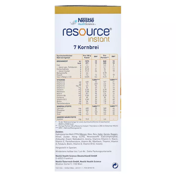 Resource 7-korn Brei Pulver 6X600 g