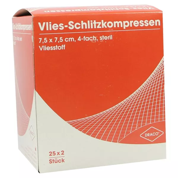 Schlitzkompressen Vlies 7,5x7,5 cm steri 25X2 St