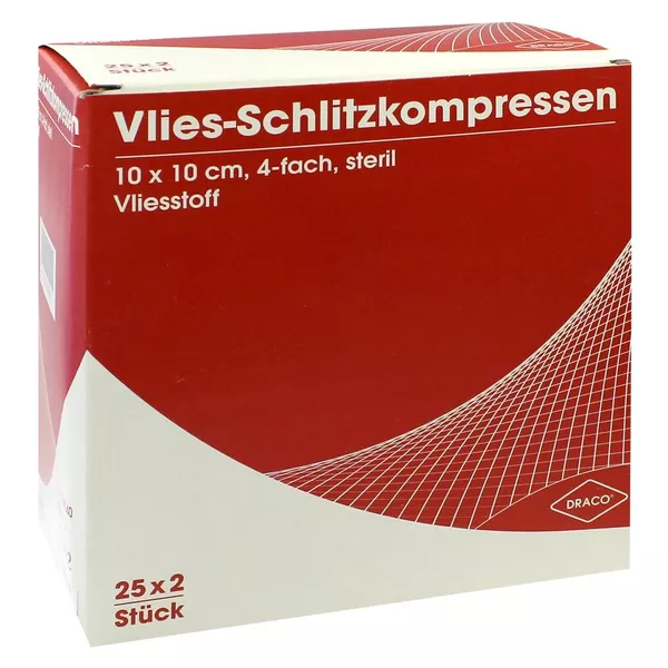 Schlitzkompressen Vlies 10x10 cm steril 25X2 St