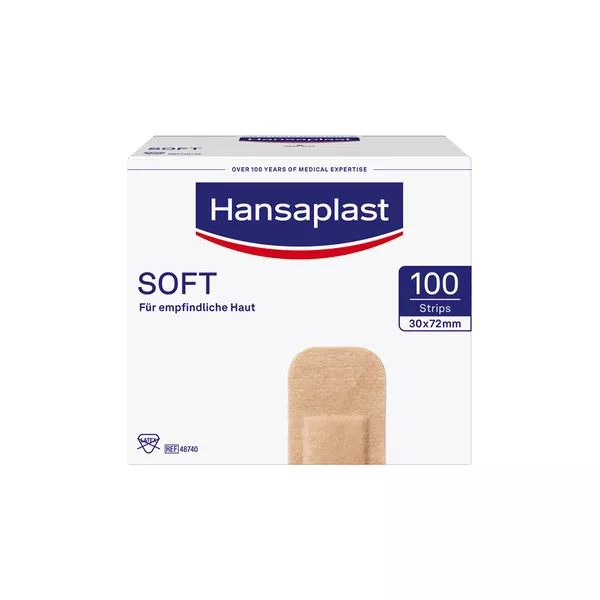 Hansaplast Soft Strips, 3cm x 7,2cm, 100 Stück 100 St