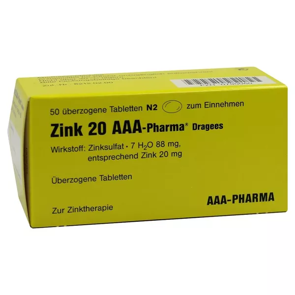 ZINK 20 Aaa-pharma Dragees 50 St