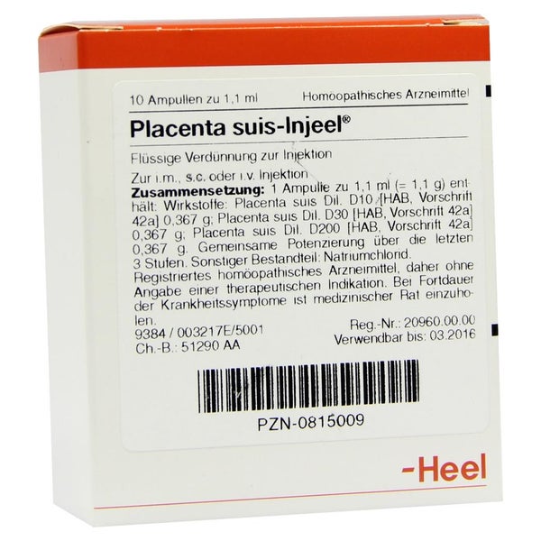 Placenta SUIS Injeel Ampullen 10 St