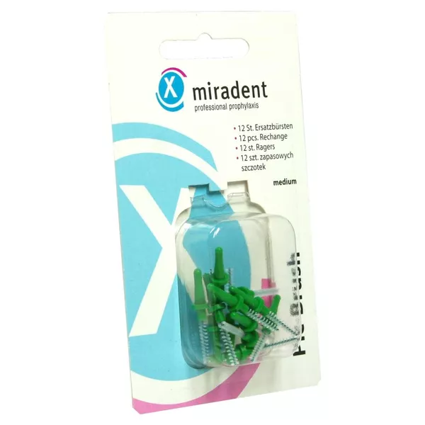Miradent Interdentalbürsten Pic-Brush Ersatzbürsten medium grün 12 St