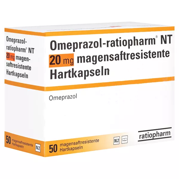 OMEPRAZOL-ratiopharm NT 20 mg magensaftr.Hartkaps. 50 St