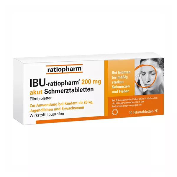 IBU ratiopharm 200 mg akut Schmerztabletten, 10 St.