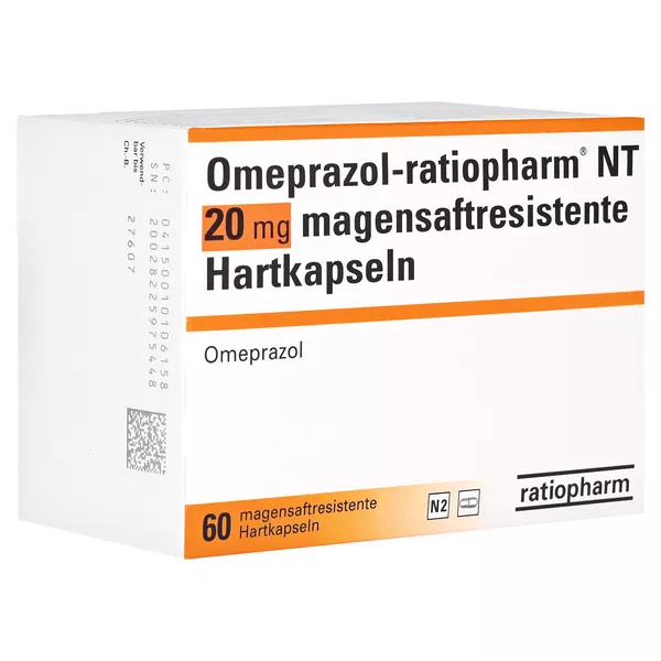 OMEPRAZOL-ratiopharm NT 20 mg magensaftr.Hartkaps. 60 St