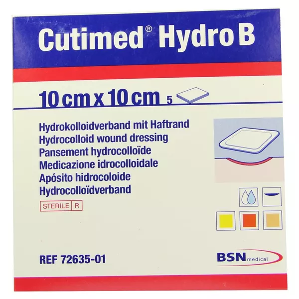 Cutimed Hydro B Hydrokolloidverband 10 x 10 cm mit Haftrand 5 St