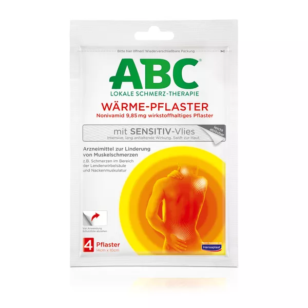Hansaplast med ABC Wärme-Pflaster mit Sensitiv-Vlies, 4 St.