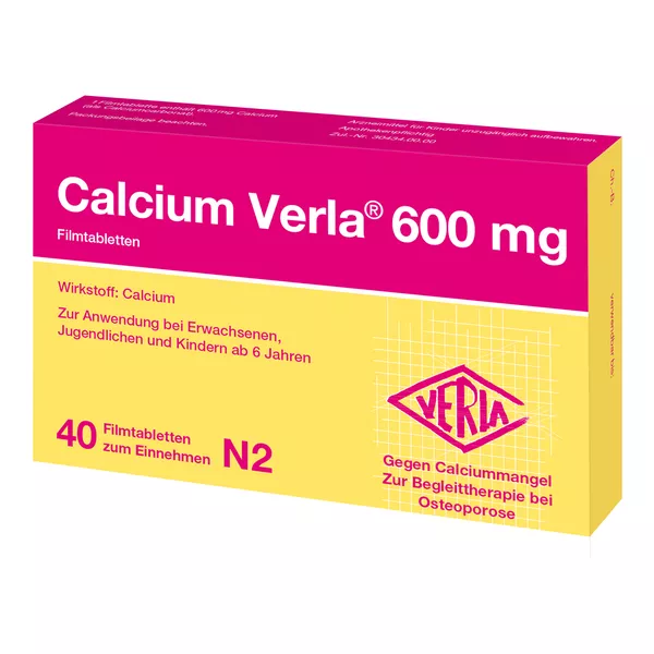 Calcium Verla 600 mg Filmtabletten 40 St
