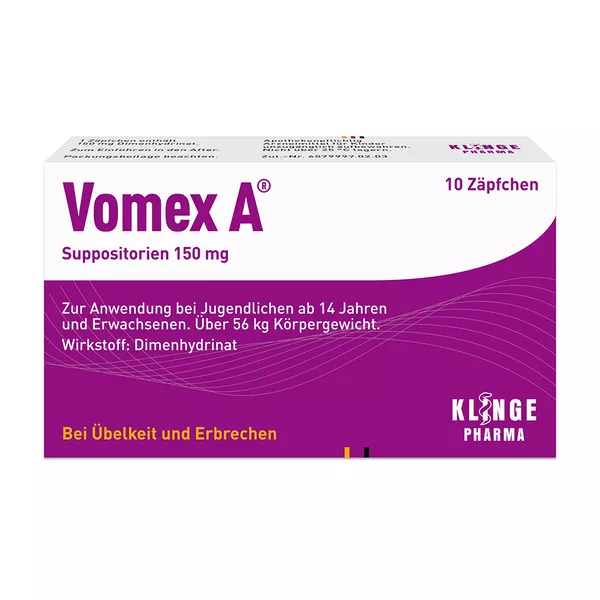 Vomex A® Suppositorien 150 mg, 10 St.