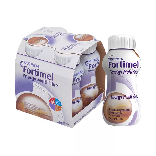 Fortimel Energy Multi Fibre Trinknahrung Schokolade 4X200 ml