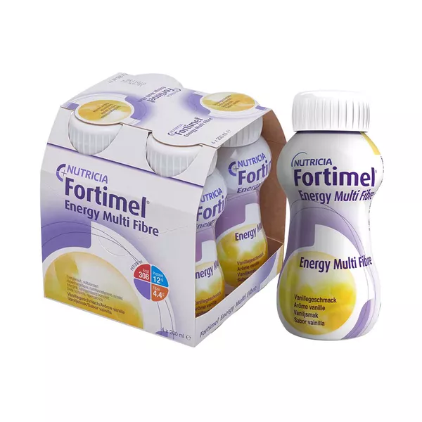 Fortimel Energy Multi Fibre Trinknahrung Vanille 4X200 ml