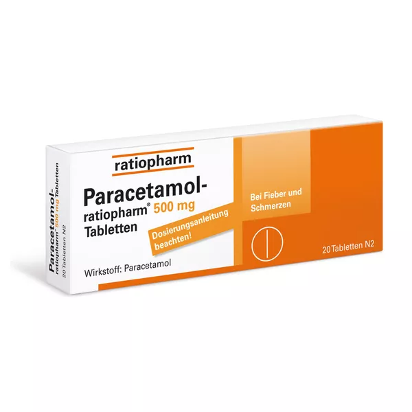 Paracetamol ratiopharm 500 mg, 20 St.
