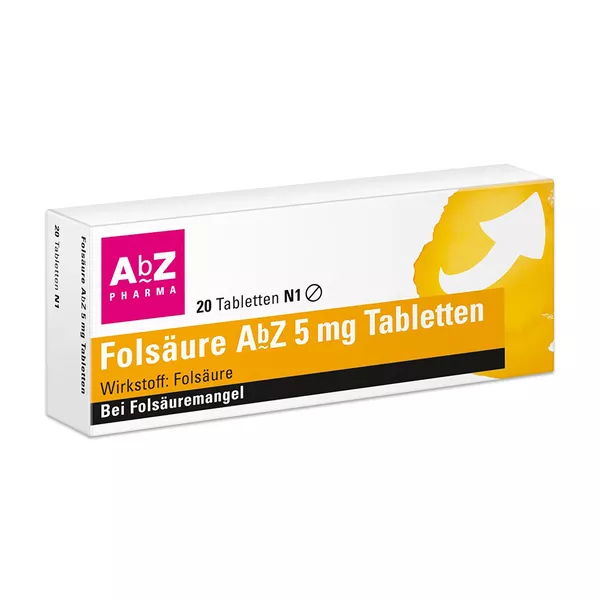 Folsäure AbZ 5 mg Tabletten, 20 St.