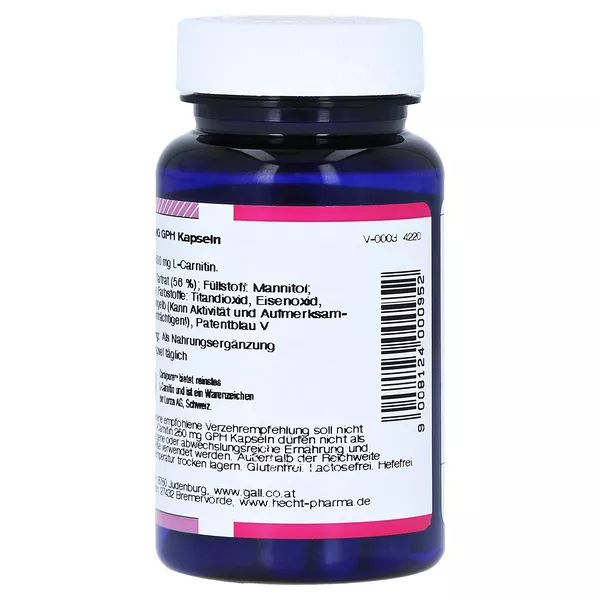 L-carnitin 250 mg Kapseln 60 St