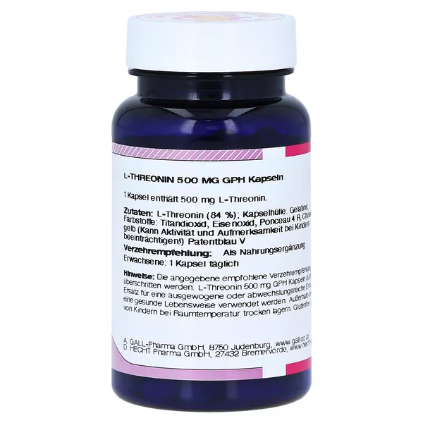 L-threonin 500 mg GPH Kapseln 60 St