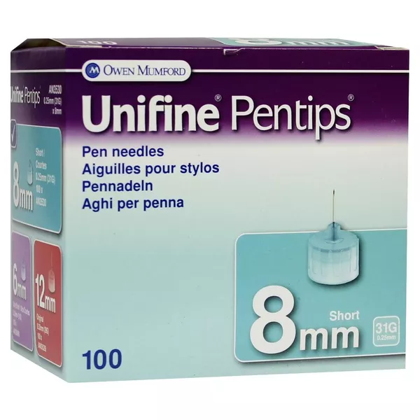Unifine Pentips Kanüle 31 G 8 mm 100 St