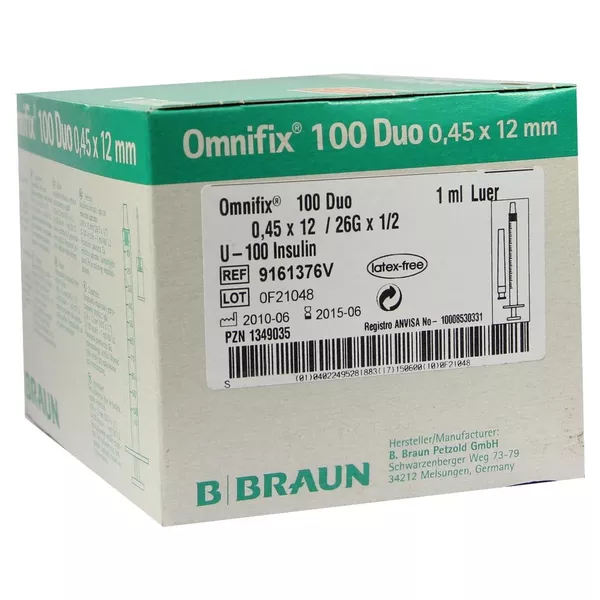 Omnifix Duo 100 Insulinspritzen 1 ml 100X1 ml