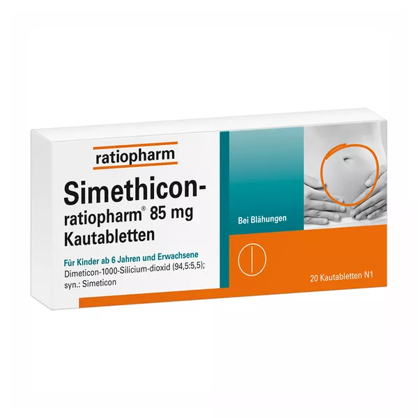 Simethicon ratiopharm 85 mg 20 St