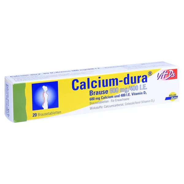 Calcium DURA Vit D3 Brause 600 mg/400 I. 20 St