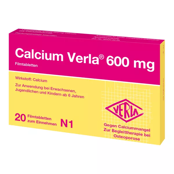 Calcium Verla 600 mg Filmtabletten 20 St