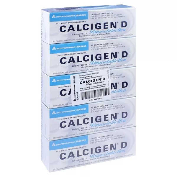 Calcigen D 600 mg/400 I.E. Brausetabletten 50 St