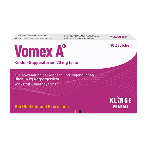 Vomex A® Kinder-Suppositorien 70 mg, 10 St.