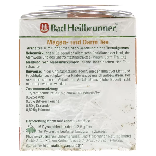 BAD Heilbrunner Magen- und Darm Tee Pyra 15X2,5 g