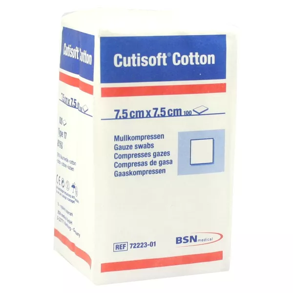 Cutisoft Cotton Kompressen 7,5 x 7,5 cm unsteril 100 St