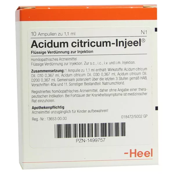 Acidum Citricum Injeel Ampullen 10 St
