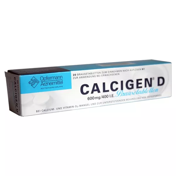 Calcigen D 600 mg/400 I.E. Brausetabletten, 20 St.